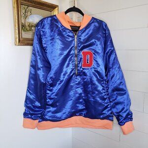 DVMN Pigeon New York Blue Half Zip Streetwear Varsity Jacket XL